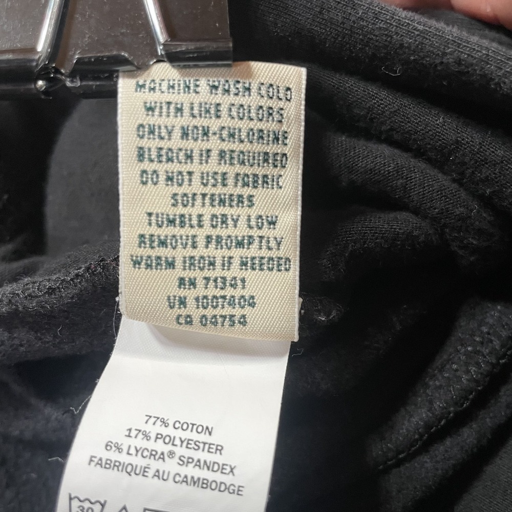 LL Bean Fleece Lined Pants Womens 1X Black Plus Size Stretch Pullon Pockets - Picture 8 of 10